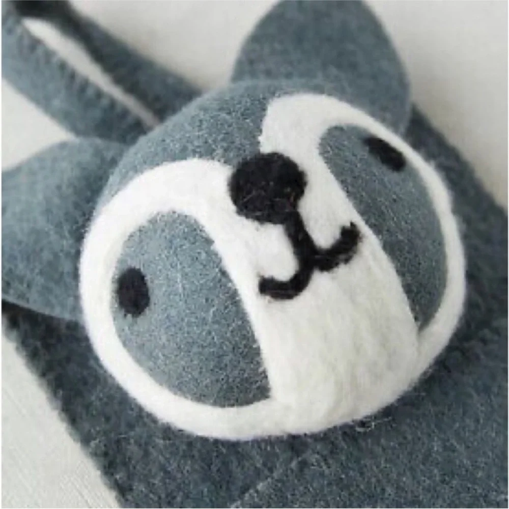 Anthropologie Raccoon Wool Felt Holiday Stocking
